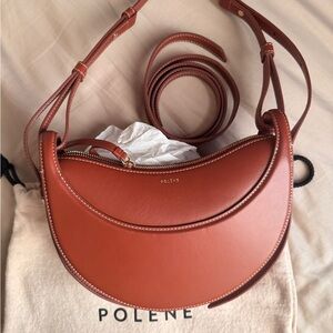Polene Numero Dix Smooth Leather Cognac
